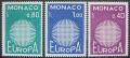 Potovn znmky Monako 1970 Evropa CEPT Mi# 977-79 Kat 5