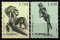 Potovn znmky San Marino 1974 Evropa CEPT, sochy Mi# 1067-68