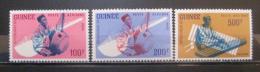 Poštovní známky Guinea 1962 Hudební nástroje Mi# 125-27 Kat 15€