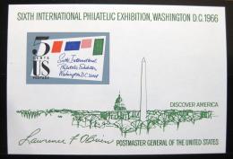 Poštovní známka USA 1966 Výstava SIPEX Mi# Block 11