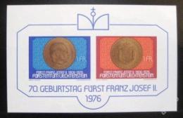 Poštovní známka Lichtenštejnsko 1976 Pamìtní mince Mi# Block 10 