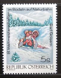 Poštovní známka Rakousko 1992 MS v jízdì na saních Mi# 2050