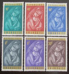 Poštovní známky Rwanda 1965 Vánoce, madona Mi# 137-42
