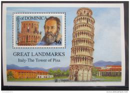 Poštovní známka Dominika 1991 Vìž v Pise Mi# Block 186