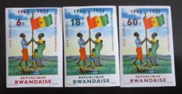 Potovn znmky Rwanda 1972 Nezvislost , neperf. Mi# 497-9 B Kat 15 - zvtit obrzek