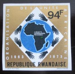 Potovn znmka Rwanda 1973 Mapa Afriky ,vzcn Mi# 576 B Kat 12 - zvtit obrzek