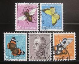 Poštovní známky Švýcarsko 1950 Hmyz, Pro Juventute Mi# 550-54 Kat 37€