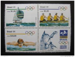 Poštovní známky Brazílie 1991 LOH, Sporty Mi# 2404-06