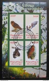 Poštovní známky Kongo 2011 Sovy a netopýøi