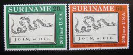 Poštovní známky Surinam 1976 Americká revoluce Mi# 736-37