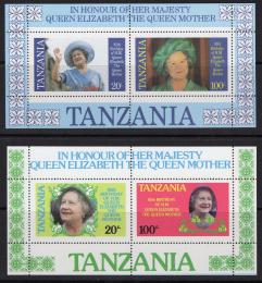 Poštovní známky Tanzánie 1985 Královna Matka Mi# Block 42-43