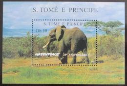 Poštovní známka Svatý Tomáš 1996 Greenpeace, Slon Mi# Block 351