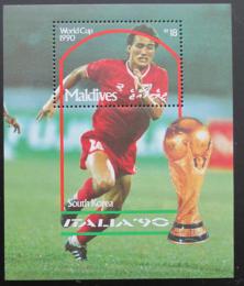 Poštovní známka Maledivy 1990 MS ve fotbale Mi# Block 182