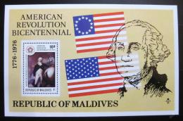 Poštovní známka Maledivy 1976 Americká revoluce Mi# Block 37