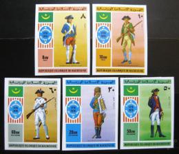 Poštovní známky Mauritánie 1976 Vojenské uniformy neperf. Mi# 528-33 B