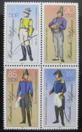 Poštovní známky DDR 1986 Poštovní uniformy Mi# 2997-3000 II