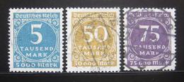 Poštovní známky Nìmecko 1923 Nominál Mi# 274-76 Kat 36€