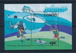 Poštovní známka Kongo 1993 Ponorka Mi# Block 112