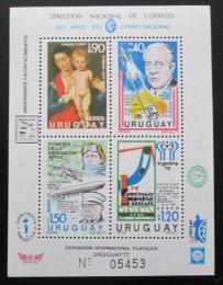 Poštovní známky Uruguay 1977 MS ve fotbale, umìní, letectví Mi# Block 34 Kat 35€