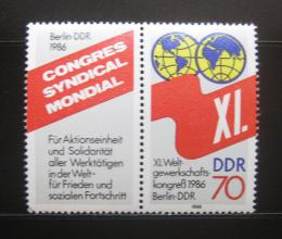 Poštovní známky DDR 1986 Kongres odborù Mi# 3049