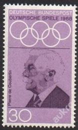 Poštovní známka Nìmecko 1968 Pierre de Coubertin Mi# 563