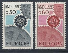 Poštovní známky Andorra Fr. 1967 Evropa CEPT Mi# 199-200 Kat 12€