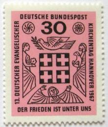 Poštovní známka Nìmecko 1967 Setkání nìmeckých protestantù Mi# 536