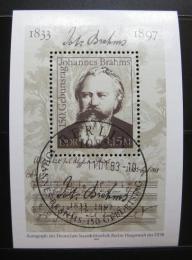 Poštovní známka DDR 1983 Johannes Brahms Mi# Block 69