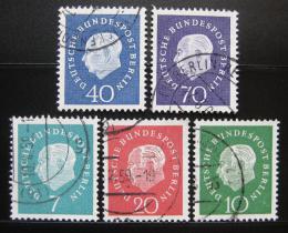 Poštovní známky Západní Berlín 1959 Prezident Heuss Mi# 182-86 Kat 20€