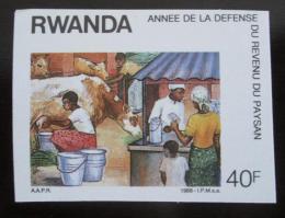 Poštovní známka Rwanda 1988 Vesnice neperf. Mi# 1386 B Kat 3.50€