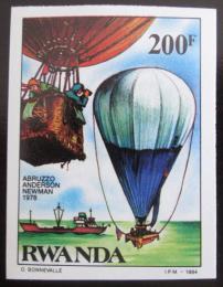 Poštovní známka Rwanda 1984 Létající balón neperf. Mi# 1274 B