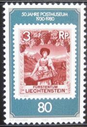 Poštovní známka Lichtenštejnsko 1980 Poštovní muzeum Mi# 750