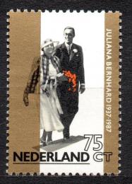 Poštovní známka Nizozemí 1987 Královská zlatá svatba Mi# 1310