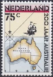 Poštovní známka Nizozemí 1988 Mapa Austrálie Mi# 1350
