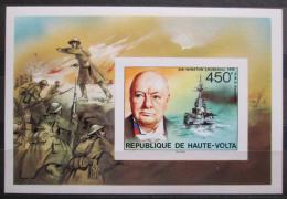 Poštovní známka Horní Volta 1975 Winston Churchill neperf. Mi# Block 30 B
