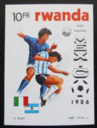 Poštovní známka Rwanda 1986 MS ve fotbale neperf. Mi# 1343 B