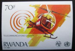 Poštovní známka Rwanda 1981 Helikoptéra neperf. Mi# 1133 B