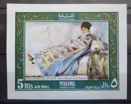 Poštovní známka Manáma 1969 Umìní, Renoir Mi# Block 35