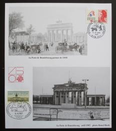 Pamtn karta Zpadn Berln - Francie 1987 Brandenbursk brna - zvtit obrzek