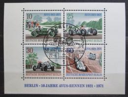 Poštovní známky Západní Berlín 1971 Závodní auta Mi# Block 3
