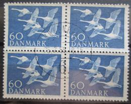 Poštovní známky Dánsko 1956 Labu� zpìvná ètyøblok Mi# 365