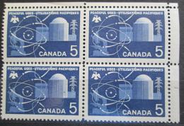 Poštovní známky Kanada 1966 Atomová energie ètyøblok Mi# 393