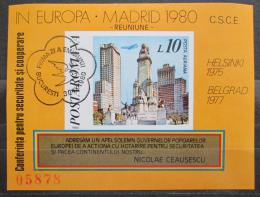 Poštovní známka Rumunsko 1980 Madrid Mi# Block 175 Kat 15€