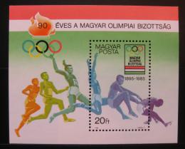 Poštovní známka Maïarsko 1985 Olympijský výbor, 90. výroèí Mi# Block 175