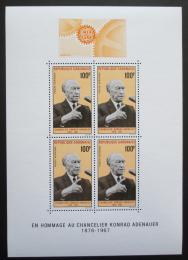 Poštovní známky Gabon 1968 Konrad Adenauer Mi# Block 9 Kat 13€