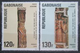 Poštovní známky Gabon 1976 Velikonoce, døevoøezby Mi# 586-87