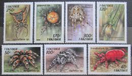 Poštovní známky Tanzánie 1994 Pavouci Mi# 1798-1804