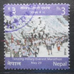 Poštovní známka Nepál 2014 Mt Everest maratón Mi# 1162
