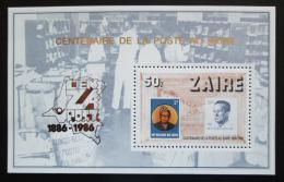 Poštovní známka Zair 1986 Pošta, 100. výroèí Mi# Block 57