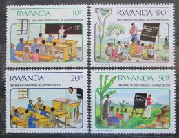 Poštovní známky Rwanda 1991 Mezinárodní rok gramotnosti Mi# 1442-45